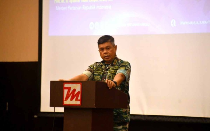 Danrem 142/Tatag saat sambutan rakor atasi penyebaran PMK ternak