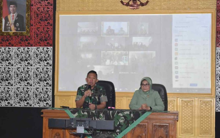 Dandim saat jam komandan di Makodim Demak