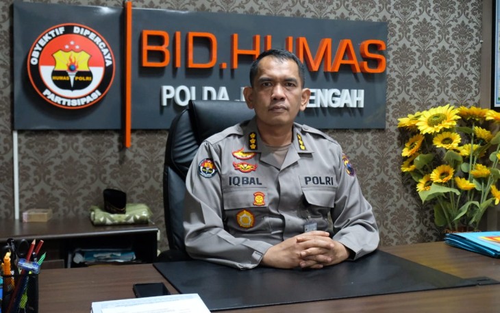 Kabid Humas Polda Jateng saat memberikan keterangan pers 