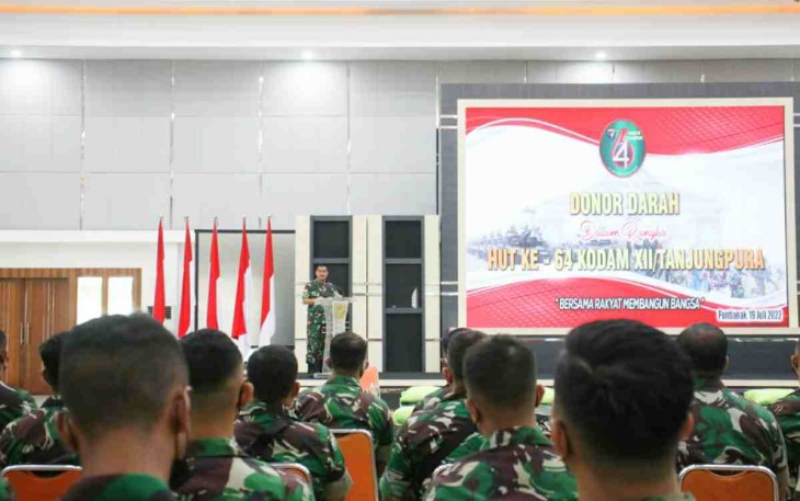 Pangdam XII/Tpr Buka Kegiatan Bakti Sosial Donor Darah 