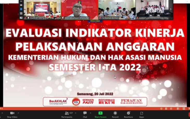 Rapat Evaluasi IKPA semester 1 tahun 2022 secara virtual