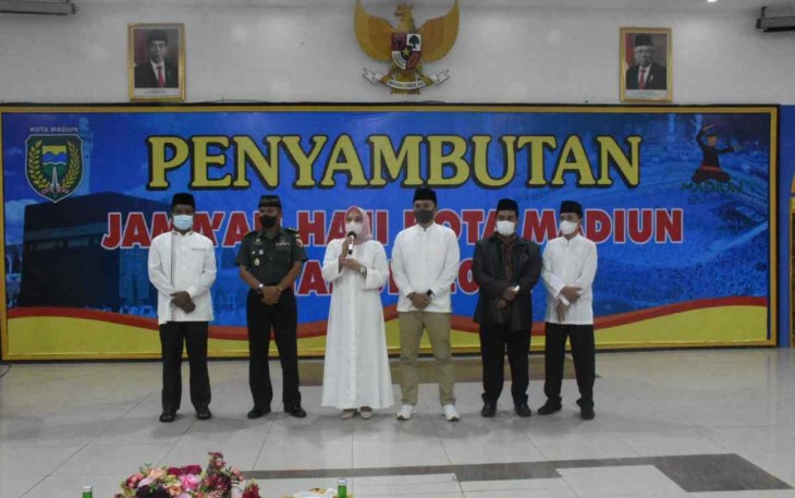 Kasdim saat penyambutan jamaah haji asal Madiun