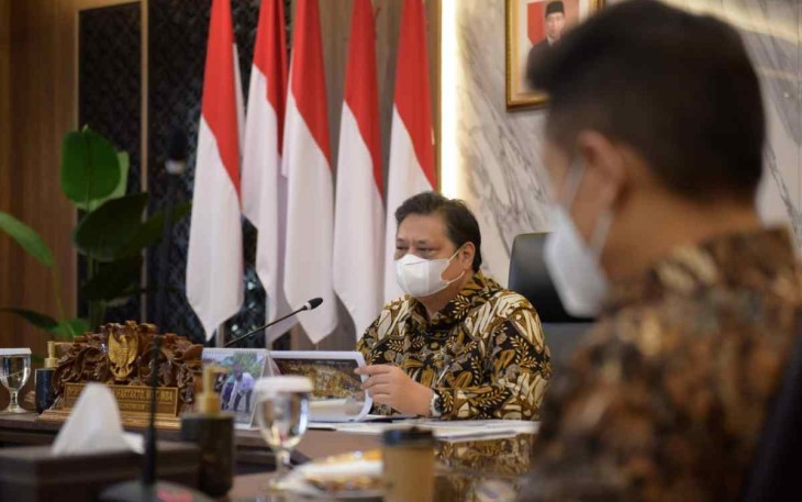 Menko Airlangga saat memimpin rakor KEK Sanur di Jakarta 