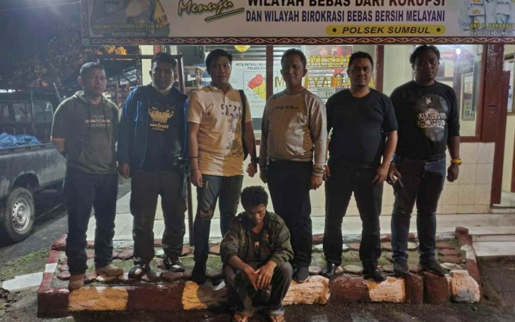 Jatanras Polres Simalungun saat membekuk pelaku penikaman 
