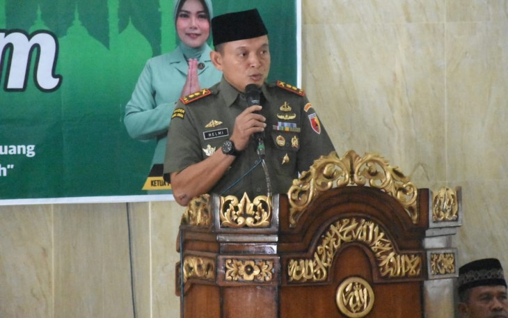 Dandim saat memberikan sambutan dalam peringatan tahun baru islam