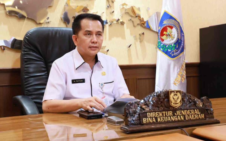 Dirjen Bina Keuda Agus Fatoni saat Webinar series ke 23 secara virtual di Jakarta 