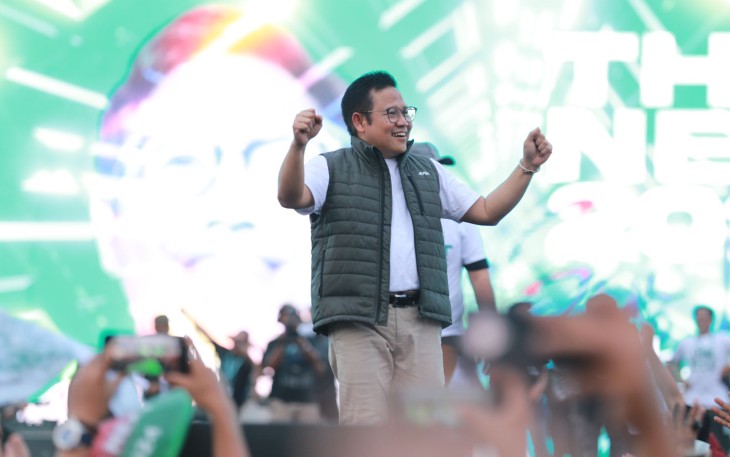 Ribuan relawan, simpatisan dan pendukung Ketua Umum Partai Kebangkitan Bangsa (PKB) Abdul Muhaimin Iskandar (Gus Muhaimin) berkumpul di GOR Delta Sidoarjo, Sabtu (6/8/2022). 