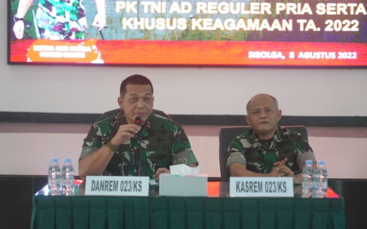 Danrem 023/KS Kol Inf Dodi Triwinarto saat memberikan arahan