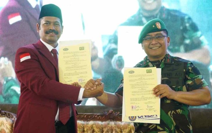 Danrem 064/MY Brigjen TNI Tatang Subarna saat MoU Tri Dharma Perguruan Tinggi 
