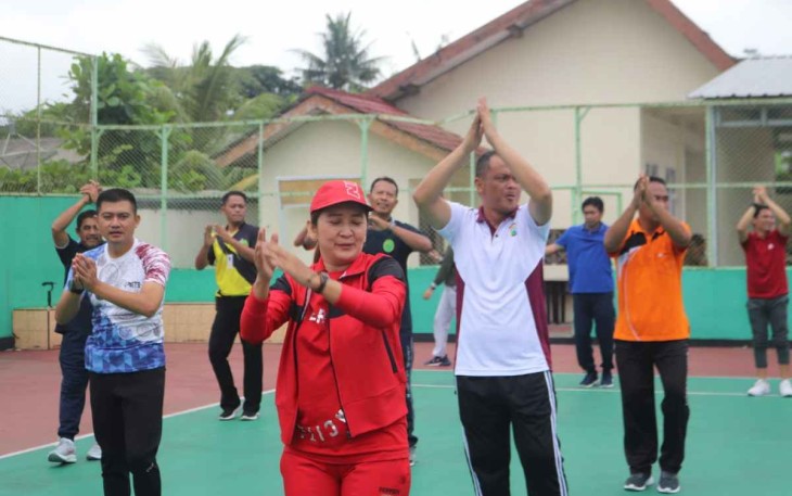 Olahraga bersama Kodim 0801/Pacitan 