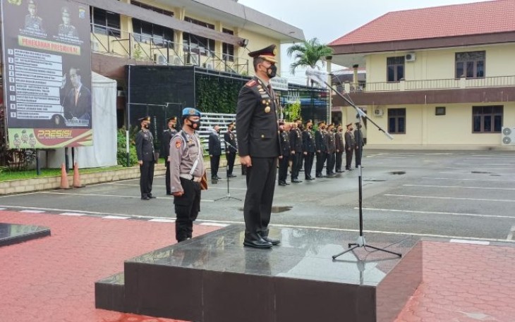 Upacara Hari Kesaktian Pancasila di Polrestabes Medan, Sabtu (1/10)