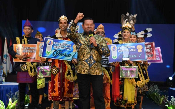 Kasal Laksamana TNI Yudo Margono saat acara grand final Putera Puteri Maritim Indonesia tahun 2022 di Jakarta 