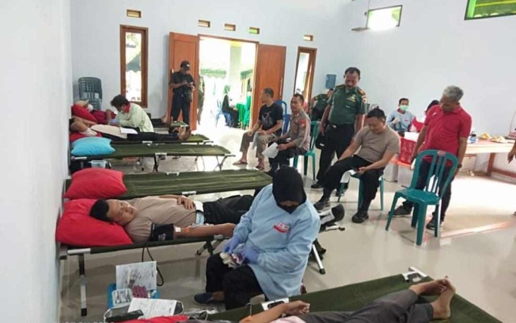 Baksos donor darah Koramil 10/Sine. Jum'at (7/10)