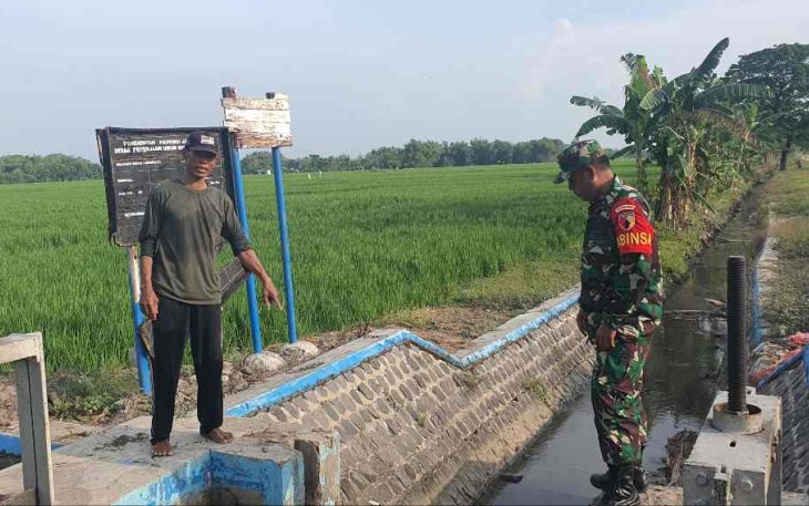 Pengecekan air saluran irigasi desa binaan