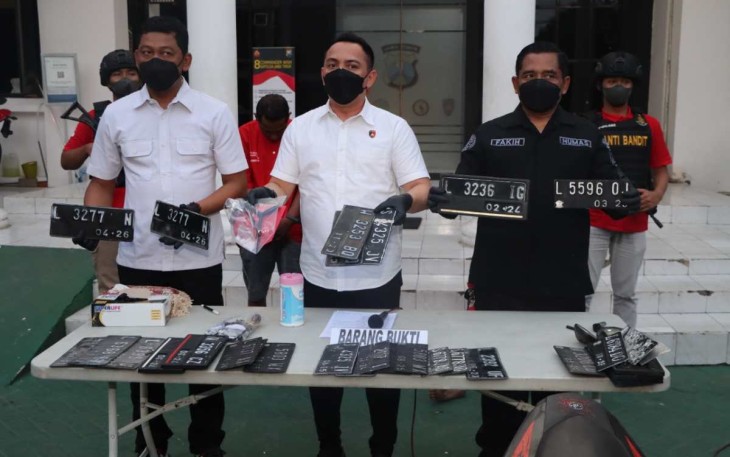 Polrestabes Surabaya gelar konferensi pers penangkapan pelaku curanmor 