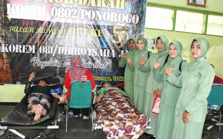 Donor darah Kodim 0802/Ponorogo 