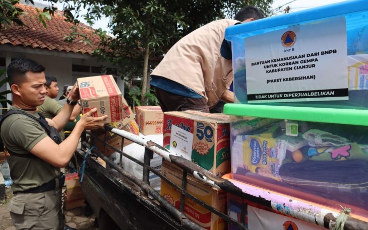 Persiapan tim gabungan dalam mendistribusikan bantuan korban gempa Cianjur 
