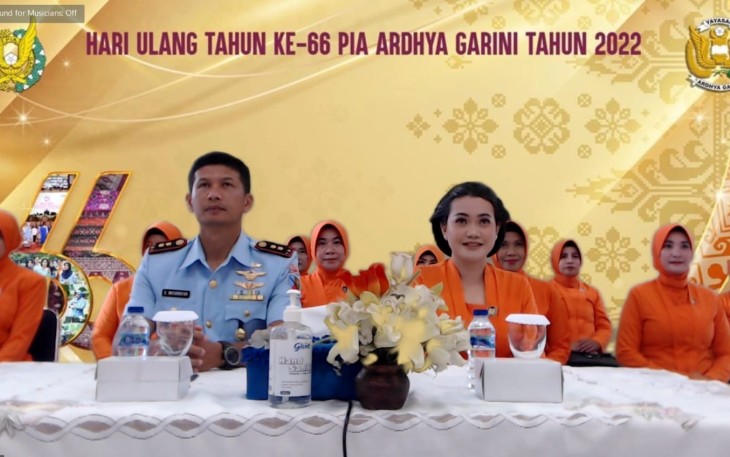 Danlanud Sugiri Sukani Letkol Pnb Supardo Butarbutar saat mengikuti HUT Ke-66 PIA AG secara virtual 