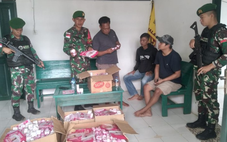 Satgas Yonif 621/Mtg amankan kosmetik ilegal