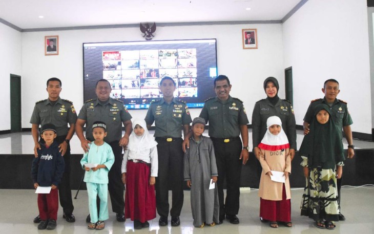 Hari Juang Kartika TNI AD Korem 023/KS santuni anak yatim