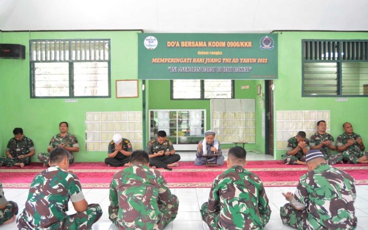 Doa bersama prajurit Kodim 0906/Kkr