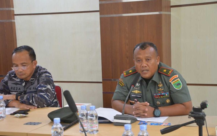 Danrem 181/PVT Brigjen TNI Wawan Erawan saat zoom meeting bersama PJ Gubernur Papua Barat Daya, Kamis (22/12) 