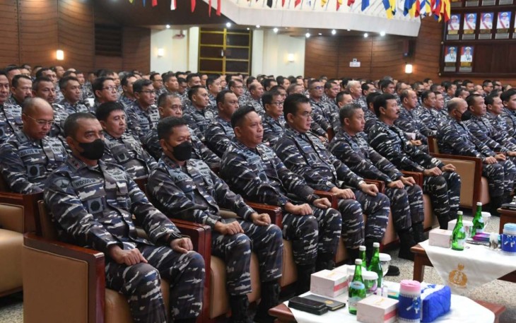 Pangkoarmada III Laksamana Muda TNI Irvansyah saat Entry Briefing Kasal di Mabesal Cilangkap, Jakarta 
