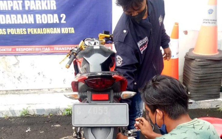Salah satu R2 knalpot brong yang terjaring razia
