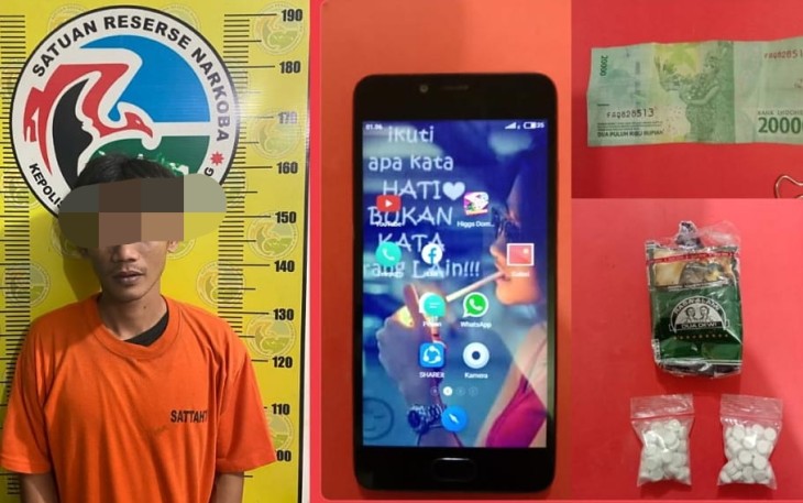 Pengedar pil double L asal Ngunut, Tulungagung, beserta barang bukti