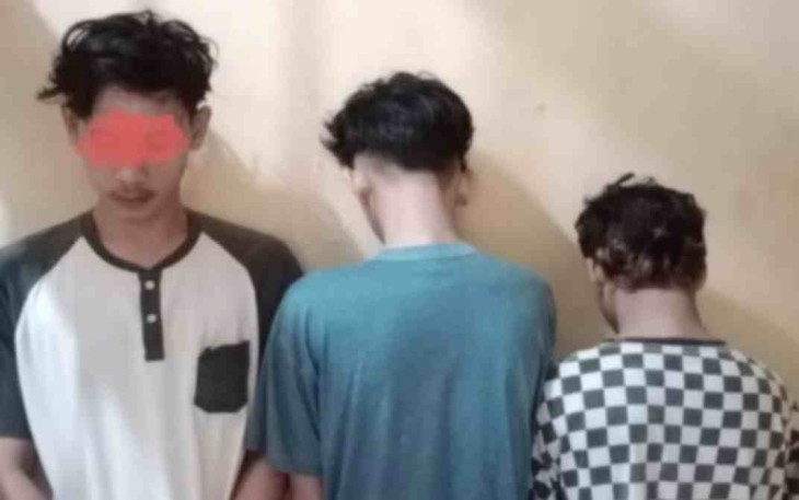 Sosok pelaku curas saat diringkus personel Polsek Cibeber 