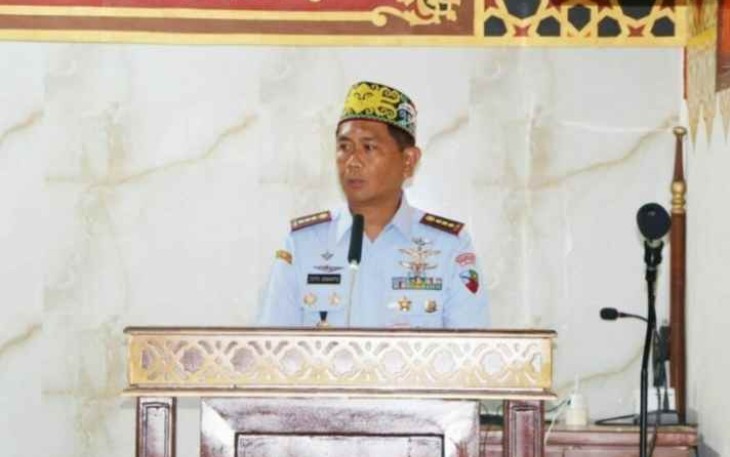Danlanud Anang Busra Kolonel Pnb Toto Ginanto saat maulid nabi Muhammad SAW 1444 H, Rabu (12/10)