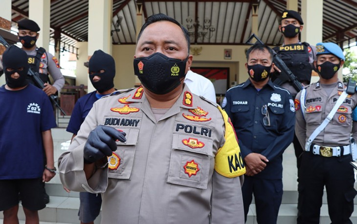 Kapolres Demak AKBP Budi Adhy Buono saat konferensi pers di Kapolres Demak, Rabu (7/9/2022).