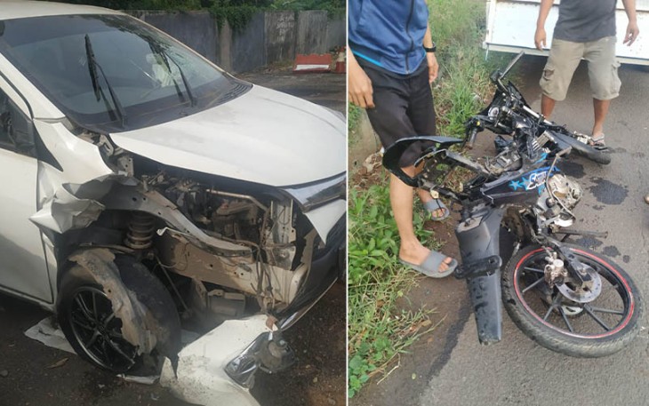 Pasca lakalantas terjadi, kendaraan ringsek
