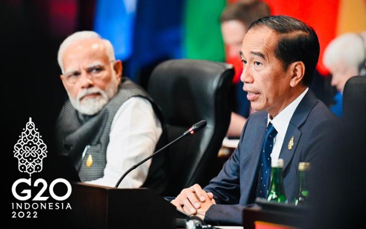 Presiden RI Joko Widodo saat pembukaan KTT G20 di Bali