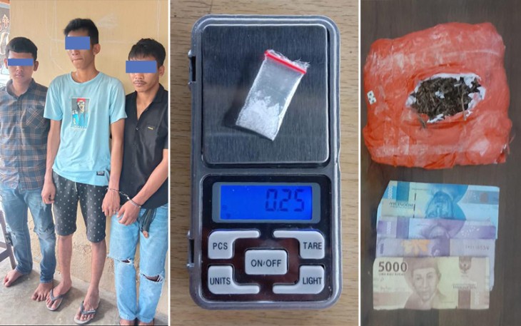 Tersangka dan barang bukti saat diamankan