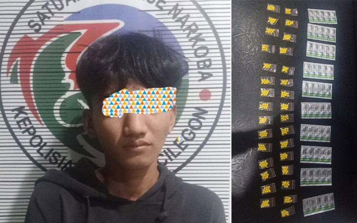 Tersangka dan barang bukti saat diamankan