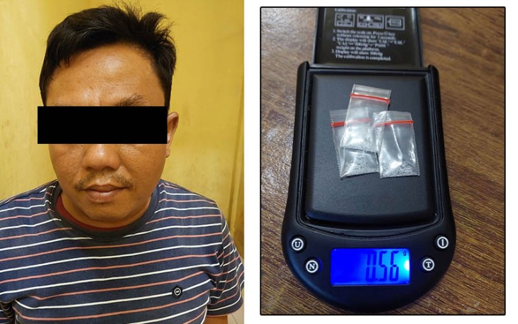 Tersangka dan barang bukti saat diamankan