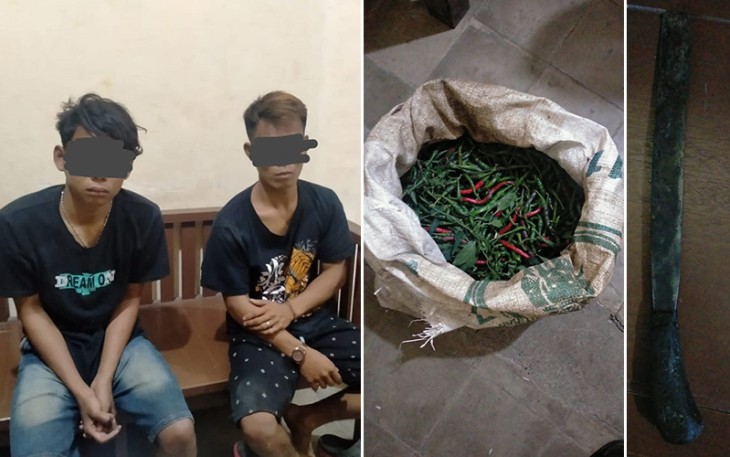 Tersangka dan barang bukti saat diamankan