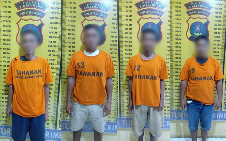 Pelaku Pencurian Besi Bantalan Rel Kereta saat diamankan