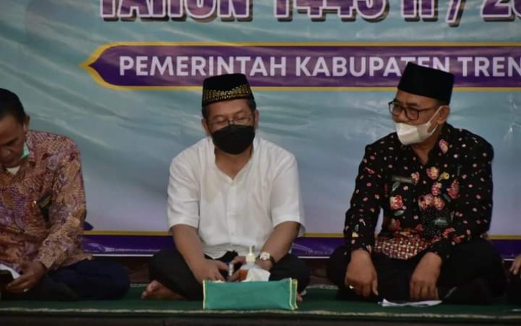 Penjabat Sekdakab Trenggalek, Dr. Andriyanto, SH., M.Kes., saat membuka Siraman Rohani.