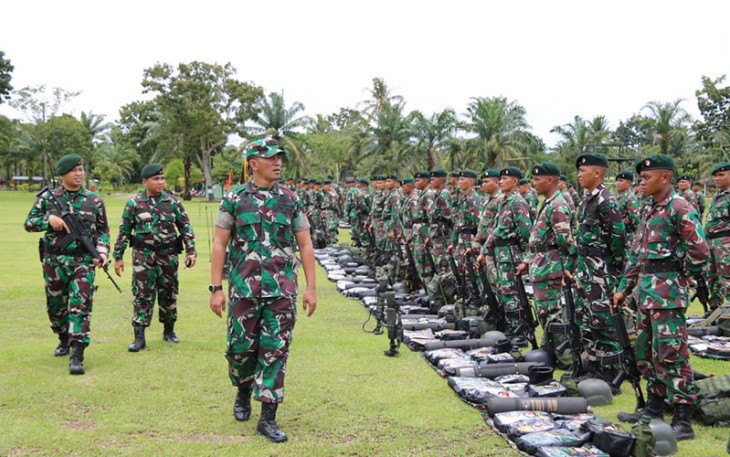 Yonif Raider 100/PS saat Terima Kunjungan Kesiapsiagaan dari Pabandya 2/Siaga Spaban VI/Ops DN Sopsad