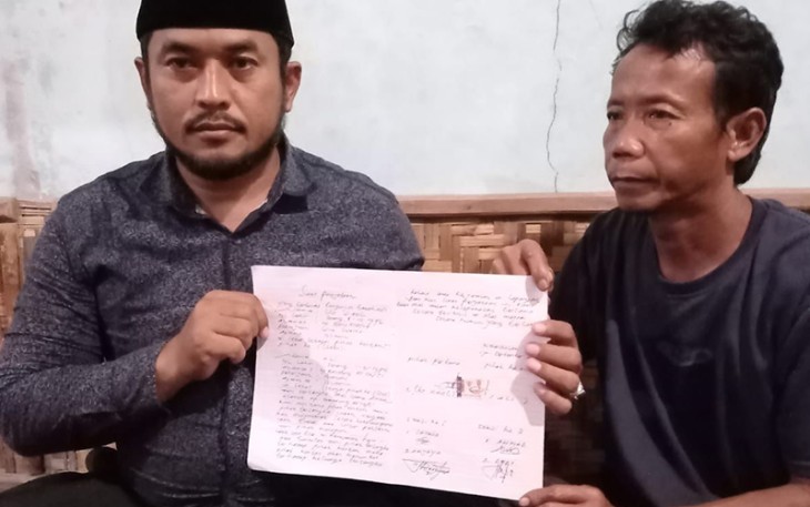 Surat pernyataan damai antara kedua belah pihak