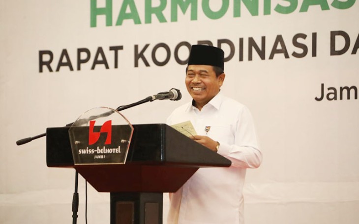 Suhajar dalam Rapat Koordinasi Daerah Badan Amil Zakat Nasional (BAZNAS) se-Provinsi Jambi Tahun 2022 di Swiss-Belhotel Jambi, Rabu (12/10/2022) kemarin. 