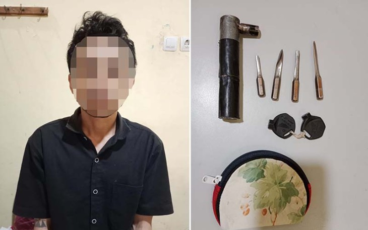 Tersangka dan barang bukti saat diamankan