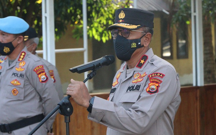 Wakapolda Bengkulu Brigjen Pol Drs. Umardani, M.Si saat Pimpin Apel Pagi Personil Polair