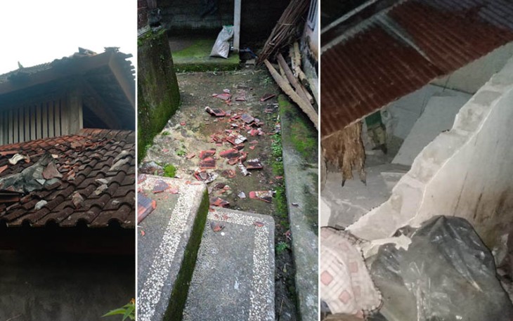 Potret rumah terdampak pascagempa Kabupaten Karangasem Bali.