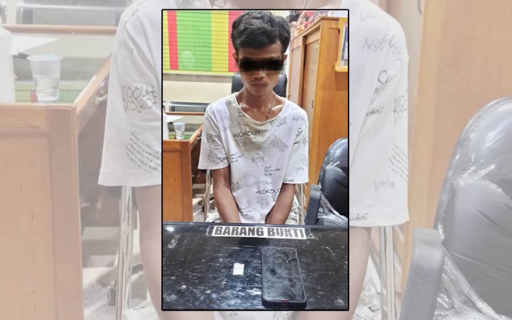 Tersangka dan barang bukti saat diamankan