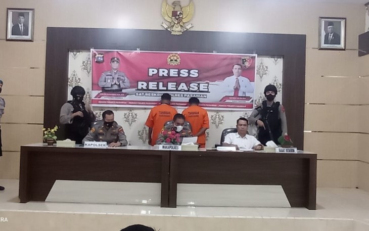 Konferensi Pers Polres Pasaman, Senin (08/08/2022). 