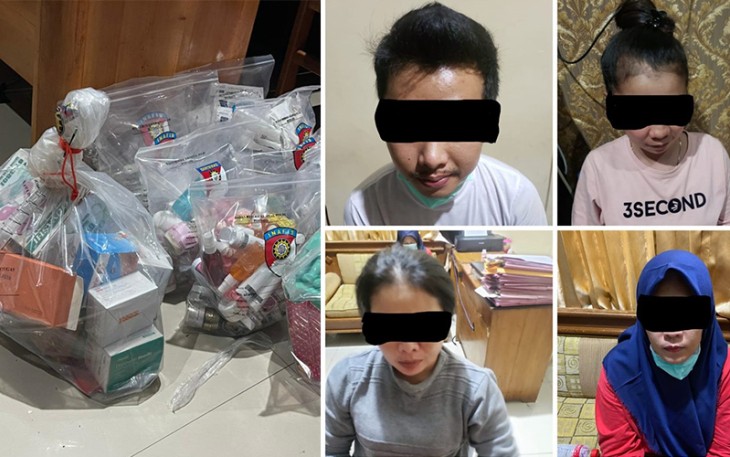 barang bukti dan terduga pelaku saat diamankan