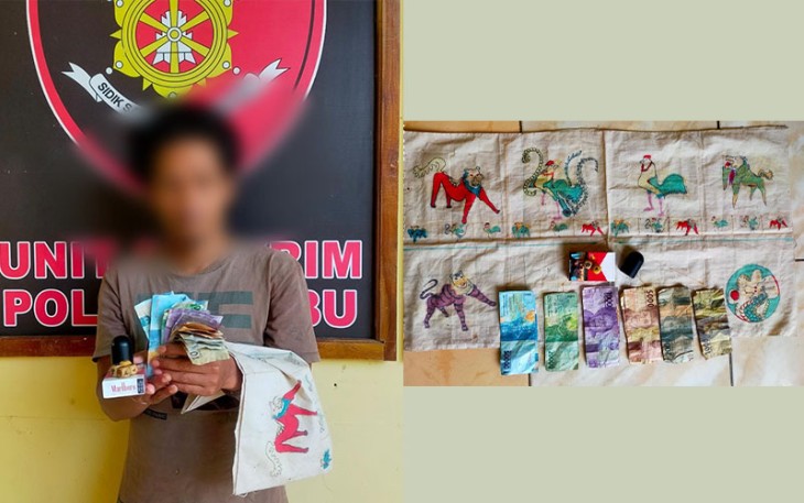 Tersangka dan barang bukti saat diamankan